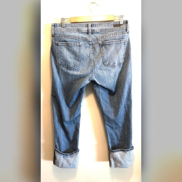 Kut From The Kloth Cameron Wide Cuff Roll Up Jean Blue Size 8 Denim - Picture 14 of 14